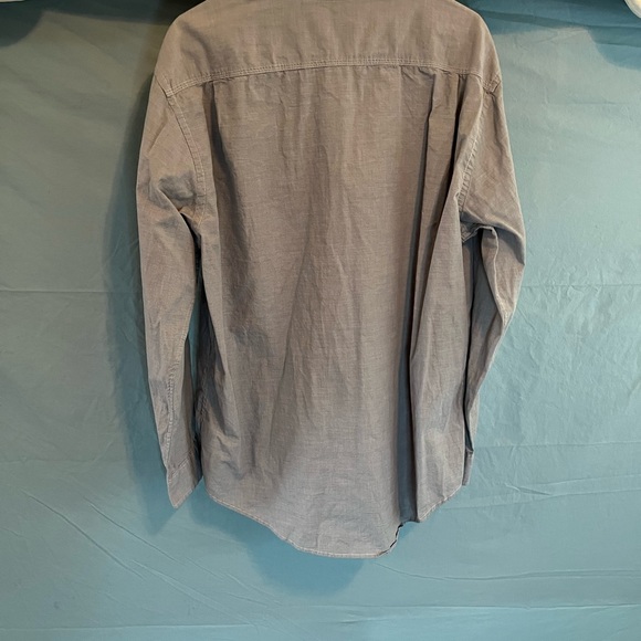 Mens Large (42-44) FADED GLORY BLUE AND WHITE TINY PIN STRIPED LONG SLEEVED - Picture 4 of 6